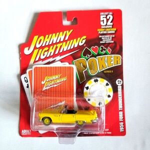 2005 Series 2 Johnny Lightning "Poker" Yellow #12 1956 Ford Thunderbird  Car